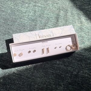 Kevia Gold and Silver Women Jewelry Earrings Set